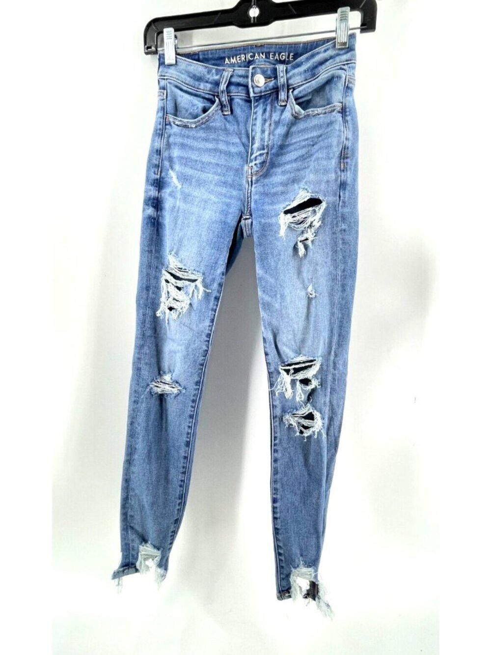American Eagle High Rise Next Level Sretch Denim Jeans Jeggings Size 00 Short